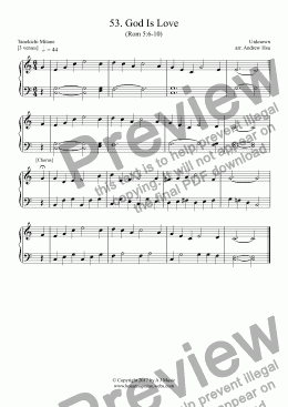 page one of God Is Love - Really Easy Piano 53