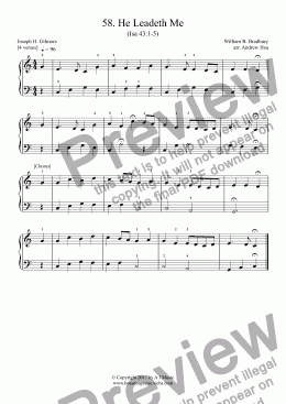 page one of He Leadeth Me - Really Easy Piano 58
