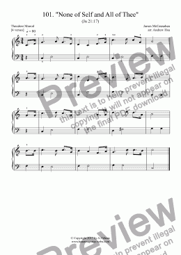 page one of "None of Self and All of Thee" - Really Easy Piano 101