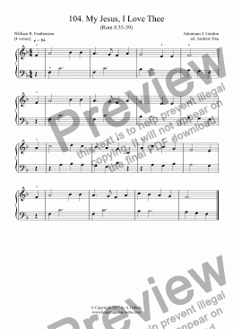 page one of My Jesus, I Love Thee - Really Easy Piano 104