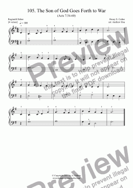page one of The Son of God Goes Forth to War - Really Easy Piano 105