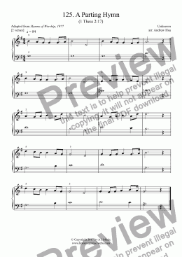page one of A Parting Hymn - Really Easy Piano 125