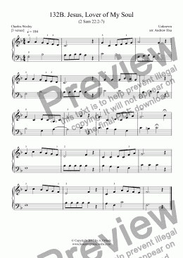 page one of Jesus, Lover of My Soul - Really Easy Piano 132B