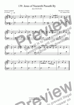 page one of Jesus of Nazareth Passeth By - Really Easy Piano 139