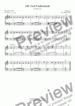 page one of God Understands - Really Easy Piano 140