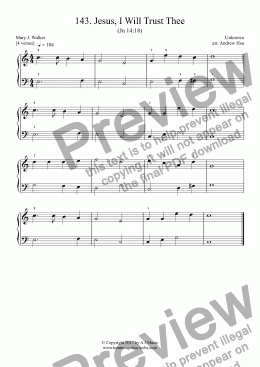 page one of Jesus, I Will Trust Thee - Really Easy Piano 143