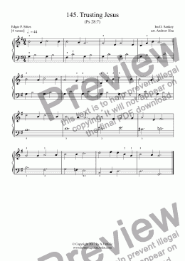 page one of Trusting Jesus - Really Easy Piano 145