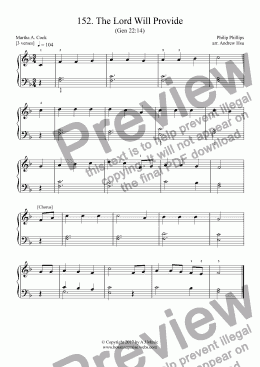page one of The Lord Will Provide - Really Easy Piano 152