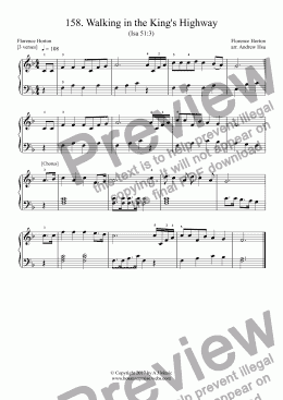page one of Walking in the King's Highway - Really Easy Piano 158