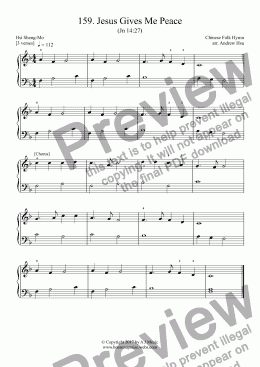 page one of Jesus Gives Me Peace - Really Easy Piano 159