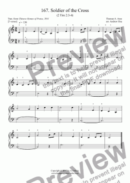 page one of Soldier of the Cross - Really Easy Piano 167