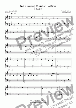 page one of Onward, Christian Soldiers - Really Easy Piano 168