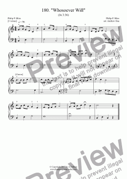 page one of "Whosoever Will" - Really Easy Piano 180