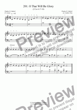 page one of O That Will Be Glory - Really Easy Piano 201