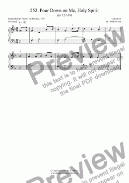 page one of Pour Down on Me, Holy Spirit - Really Easy Piano 252