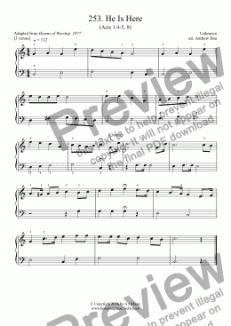 page one of He Is Here - Really Easy Piano 253