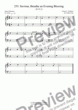 page one of Saviour, Breathe an Evening Blessing - Really Easy Piano 255