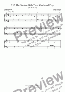 page one of The Saviour Bids Thee Watch and Pray - Really Easy Piano 257
