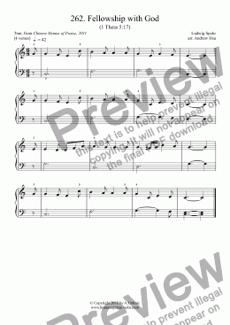 page one of Fellowship with God - Really Easy Piano 262