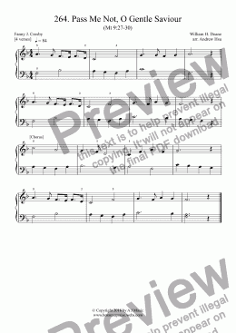 page one of Pass Me Not, O Gentle Saviour - Really Easy Piano 264