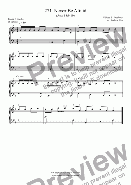page one of Never Be Afraid - Really Easy Piano 271