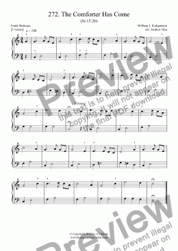 page one of The Comforter Has Come - Really Easy Piano 272