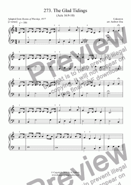 page one of The Glad Tidings - Really Easy Piano 273