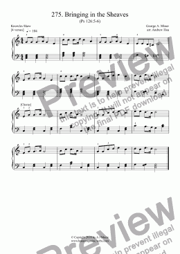 page one of Bringing in the Sheaves - Really Easy Piano 275