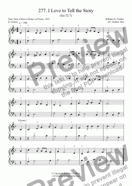 page one of I Love to Tell the Story - Really Easy Piano 277