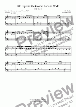 page one of Spread the Gospel Far and Wide - Really Easy Piano 280
