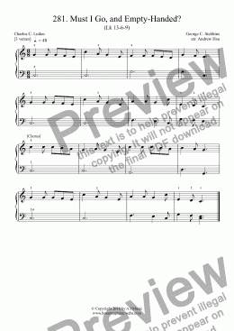 page one of Must I Go, and Empty-Handed? - Really Easy Piano 281