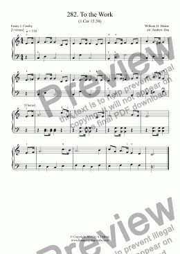 page one of To the Work - Really Easy Piano 282