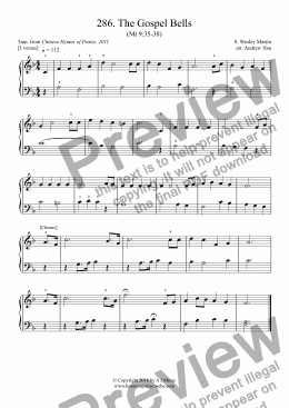 page one of The Gospel Bells - Really Easy Piano 286