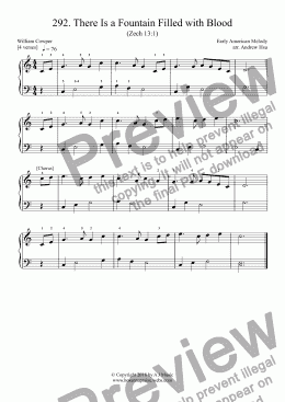 page one of There Is a Fountain Filled with Blood - Really Easy Piano 292