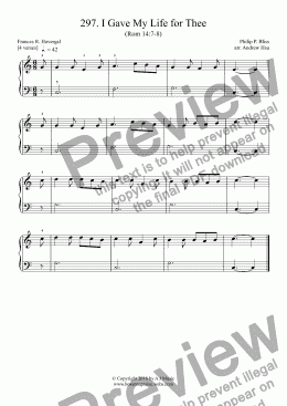 page one of I Gave My Life for Thee - Really Easy Piano 297