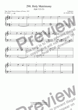 page one of Holy Matrimony - Really Easy Piano 298