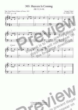 page one of Heaven Is Coming - Really Easy Piano 303