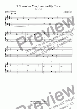 page one of Another Year, How Swiftly Come - Really Easy Piano 309