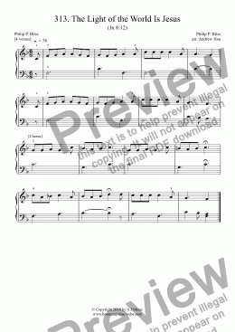 page one of The Light of the World Is Jesus - Really Easy Piano 313
