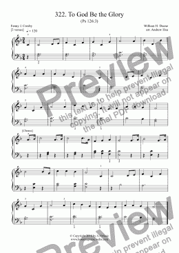 page one of To God Be the Glory - Really Easy Piano 321