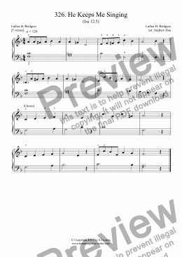 page one of He Keeps Me Singing - Really Easy Piano 326