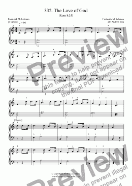 page one of The Love of God - Really Easy Piano 332