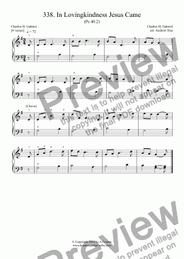 page one of In Lovingkindness Jesus Came - Really Easy Piano 338