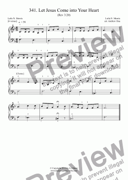 page one of Let Jesus Come into Your Heart - Really Easy Piano 341