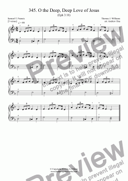 page one of O the Deep, Deep Love of Jesus - Really Easy Piano 345