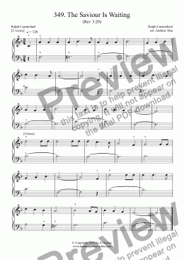 page one of The Saviour Is Waiting - Really Easy Piano 349