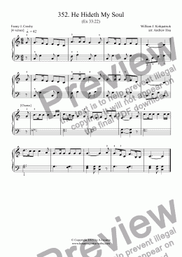 page one of He Hideth My Soul - Really Easy Piano 352