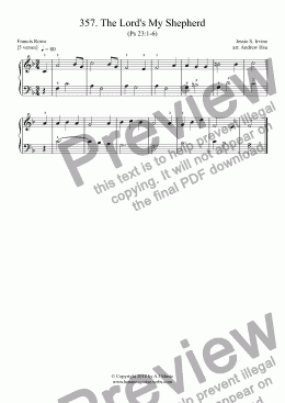 page one of The Lord's My Shepherd - Really Easy Piano 357