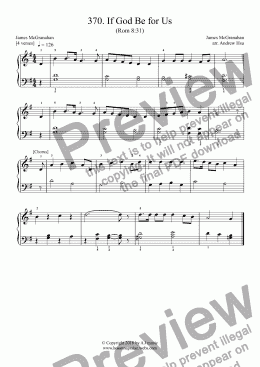 page one of If God Be for Us - Really Easy Piano 370
