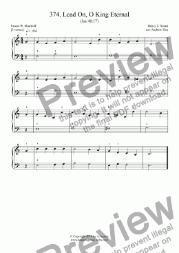 page one of Lead On, O King Eternal - Really Easy Piano 374